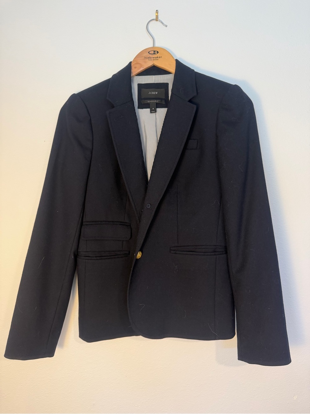 J Crew Schoolboy Navy Wool Blazer